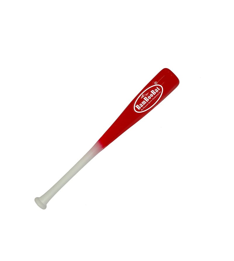BamBooBat بات بامبو بات من شركة بيناكل لمعدات الرياضة. بات تدريب للبيسبول/سوفتبول للبالغين 18" (21") بيد واحدة، مقبض أبيض/برميل أحمر ساطع، 21" - Image 2